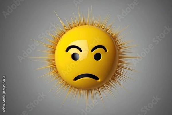 Obraz Three Dimensional Exploding Head Emoticon Yellow Bewildered Face Icon