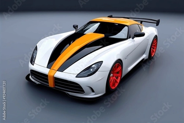 Fototapeta High-Speed Turbo Car 3D Icon for Advanced Transportation Solutions