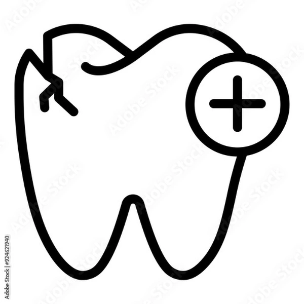 Fototapeta Broken Tooth icon in outline style