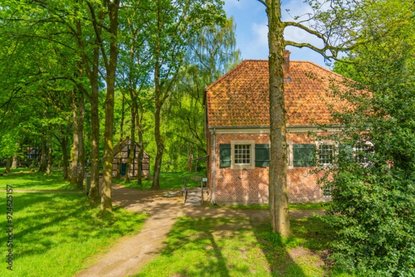 Obraz Buildings at the old monastery and water Castle in Dinklage in northern Germany in spring