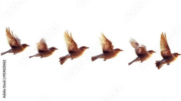 Obraz Birds in Flight Capturing Motion in Sequential Stages