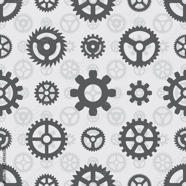Fototapeta Gray gears seamless pattern