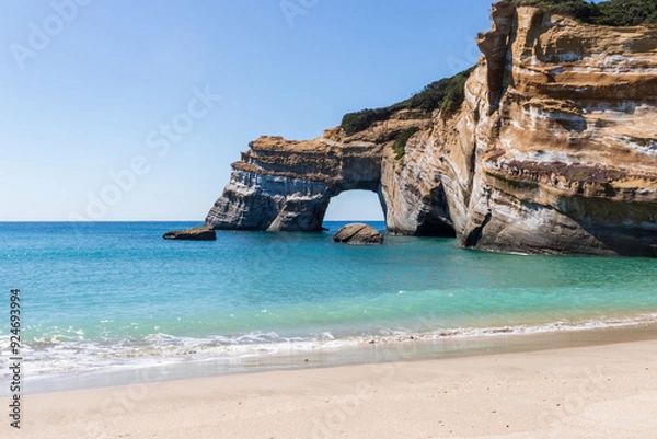 Obraz 象の水飲み岩・種子島・海・空・波