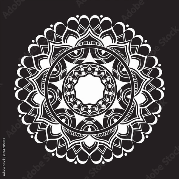 Fototapeta Luxury ornamental mandala design with gorgeous arabesque pattern style background for floral pattern card, invitation card, anniversary card, tiles, mosaic, texture, wall for decorating.