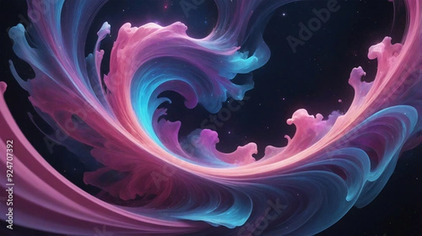 Fototapeta abstract background featuring swirling waves inspired by the dynamic movements of a cosmic nebula