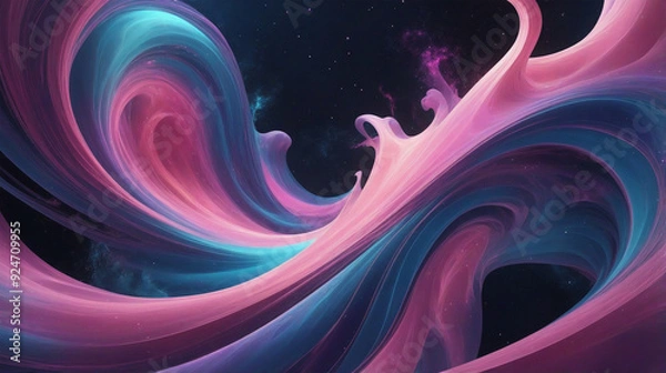 Fototapeta abstract background featuring swirling waves inspired by the dynamic movements of a cosmic nebula