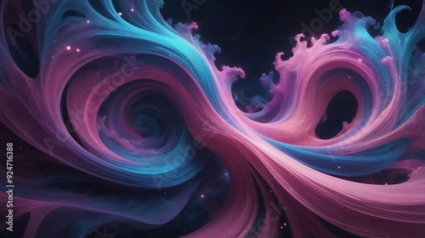 Fototapeta abstract background featuring swirling waves inspired by the dynamic movements of a cosmic nebula