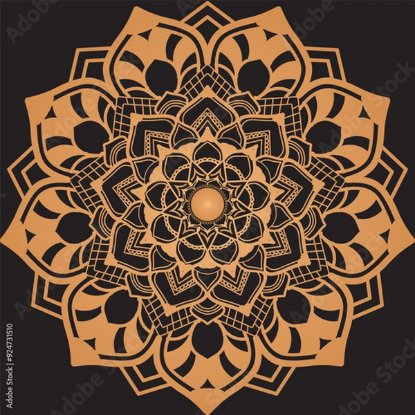 Fototapeta Arabesque luxury ornamental mandala design for floral pattern islamic east style. Hand drawn gorgeous ethnic for card, invitation card, anniversary card, tiles, mosaic, texture, wall for decorating.
