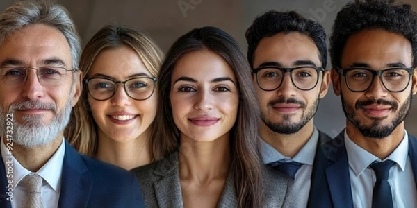 Fototapeta Multi-Collage of People with Business, Generative AI