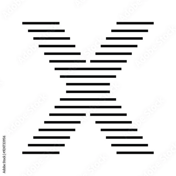 Fototapeta Letter X Logo with Abstract Line Pattern