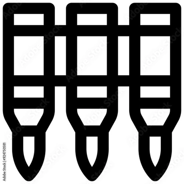 Fototapeta Bullet belt. Editable stroke vector icon. 