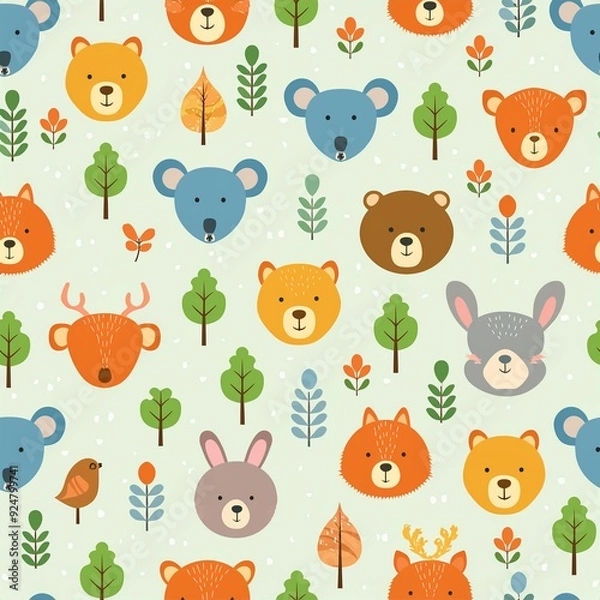 Fototapeta seamless pattern with animals