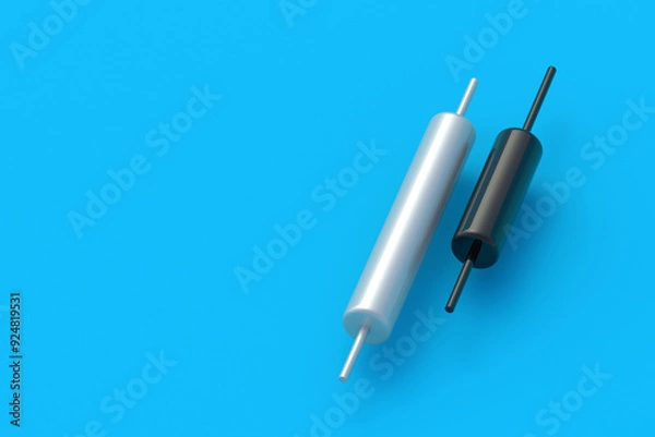 Fototapeta Stock market graph. Chart with candles. Online trading. Japanese sticks. Financial analysis. Price collapse. Trend direction. Investment concept. Copy space. 3d render