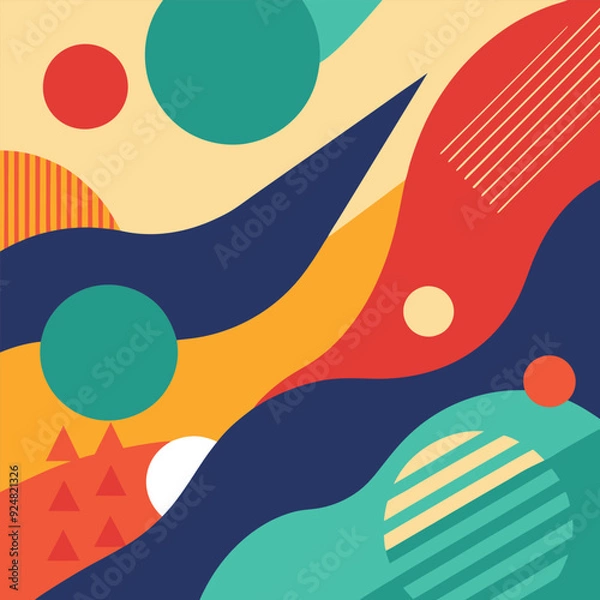 Fototapeta abstract geometric pattern with colorful elements