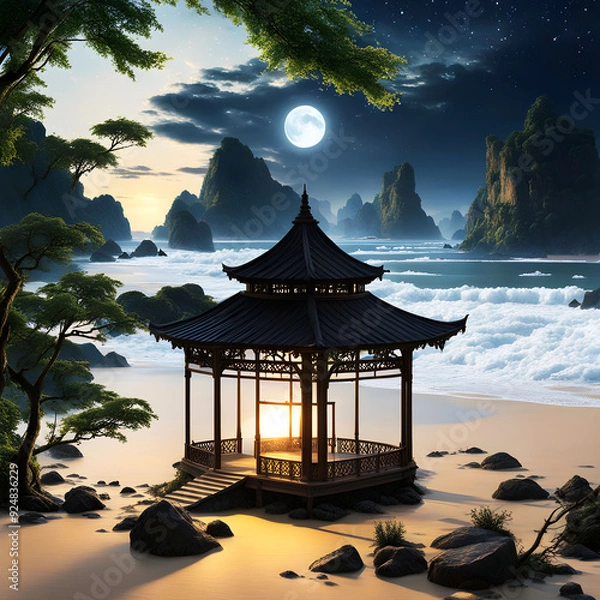 Obraz japanese temple generative ia	