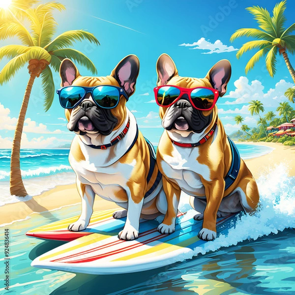 Obraz dog on the beach generative ia	