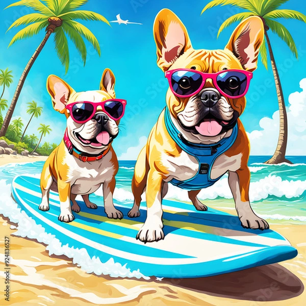 Obraz dog on the beach  generative ia	