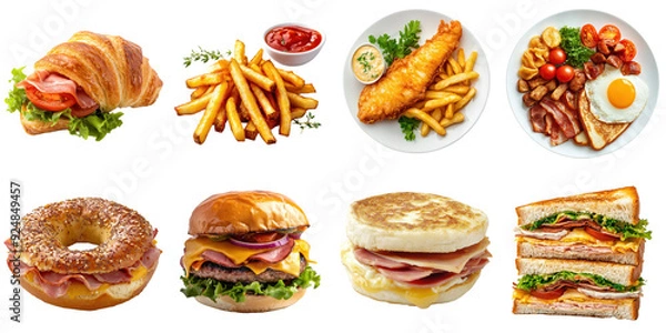 Fototapeta Junkfood transparent sample mockup isolated png with no background.