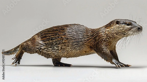 Fototapeta River Otter in Motion: A Portrait of Grace
