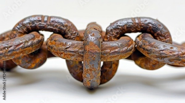 Fototapeta Rusty Chain: A Study of Time and Strength