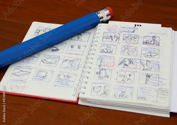 Fototapeta Storyboard / A picture of simple storyboard