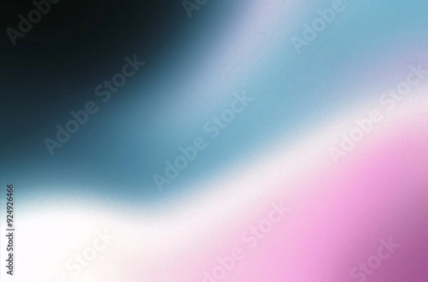 Fototapeta Color gradient grainy background, pink blue,  white illuminated spots on black, noise texture effect, header backdrop poster banner header cover design
