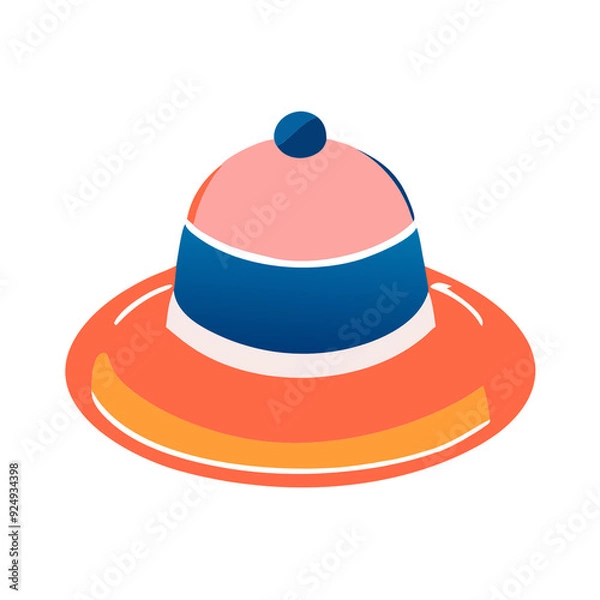 Fototapeta Summer hat icon on a transparent background Summer Icon Cartoon hat illustration Sticker design