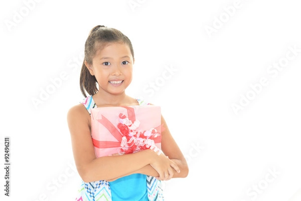 Obraz プレゼントを持つ女の子