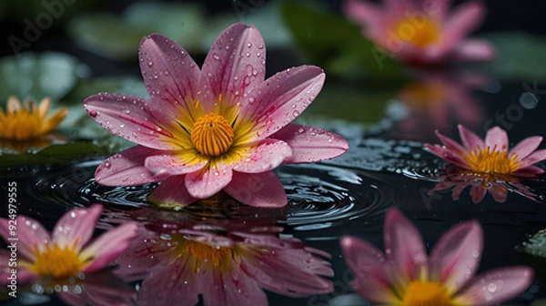 Obraz pink water lily