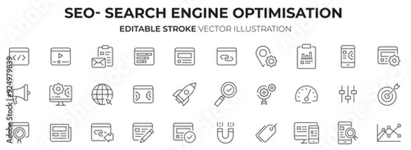 Fototapeta Search Engine Optimization Icon Set