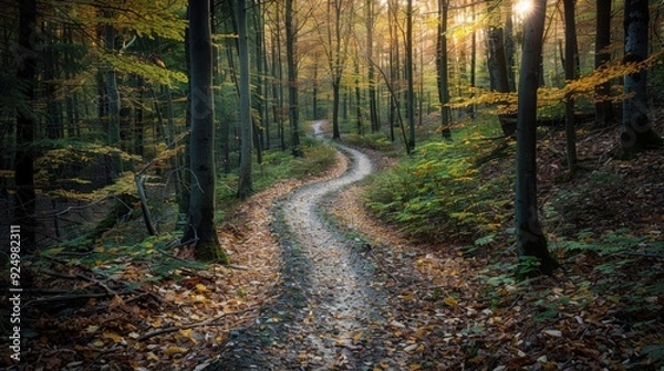 Obraz Serene Forest Path at Sunset
