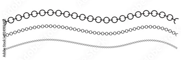 Fototapeta A set of chains of different sizes. Vector illustration. design  EPS 10