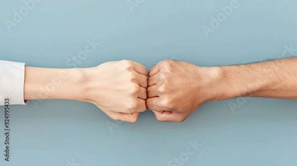 Obraz Two Hands Interlocked, Symbolizing Connection and Agreement