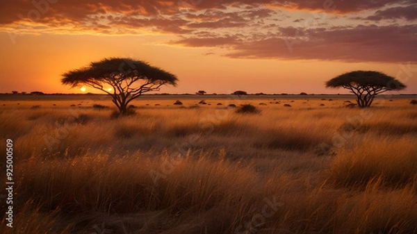 Obraz Sunset in the savannah