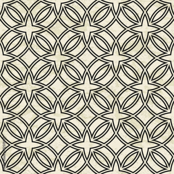 Obraz Abstract geometric outline pattern with textured background, seamless vector illustration