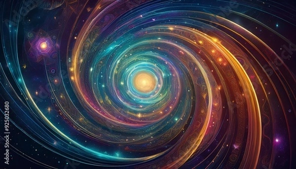 Obraz The Universal Operating System, the soul of the Universe entity, within this OS lives every single instruction needed for the creation code, generat ai