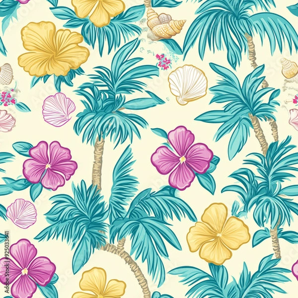 Fototapeta seamless pattern with flowers