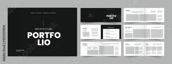 Fototapeta Architecture portfolio template landscape architecture plan or portfolio design