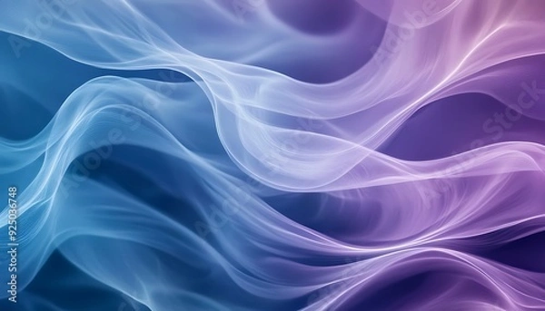 Fototapeta Soothing Abstract Background with Flowing Lines and Gradient of Cool Blues and Purples