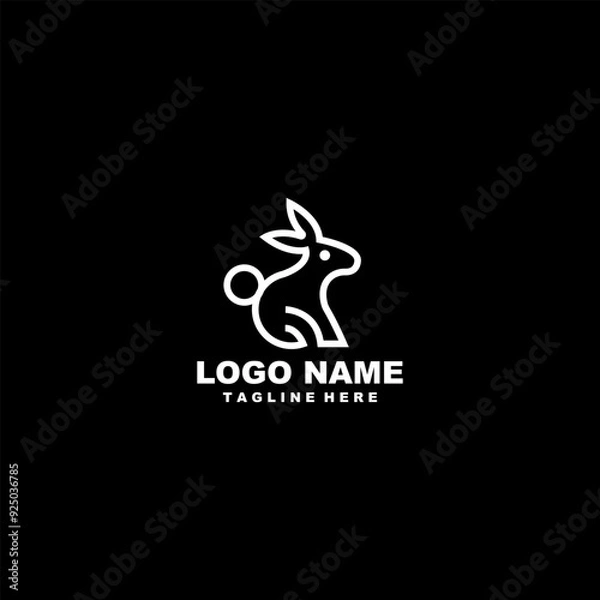 Fototapeta bunny line logo design vector