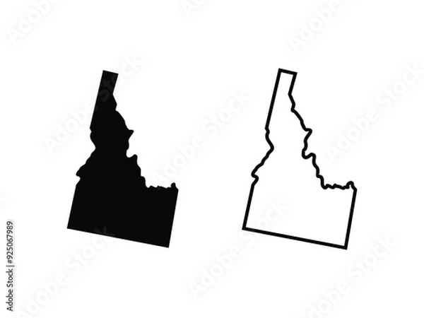 Fototapeta Idaho maps vector isolated on a transparent background