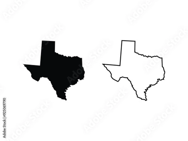 Obraz Texas maps vector isolated on a transparent background