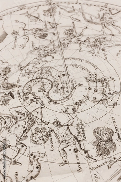 Fototapeta アンティークの天体図