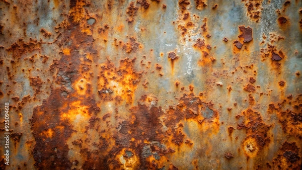 Obraz Rusty metal texture background. Corroded corrugated iron.