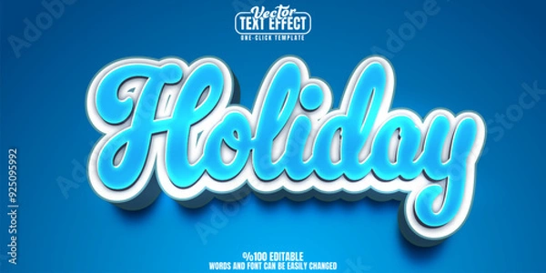 Obraz Holiday editable text effect, customizable summer and vacation 3d font style