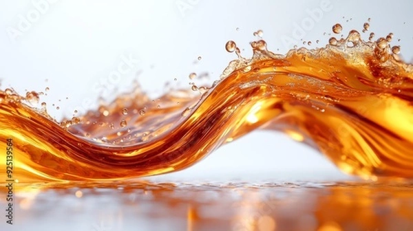 Obraz Flowing amber liquid wave - generative ai