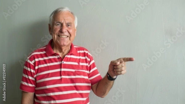 Fototapeta The elderly man pointing