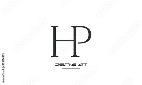 Fototapeta HP, PH, H, P abstract letters logo monogram