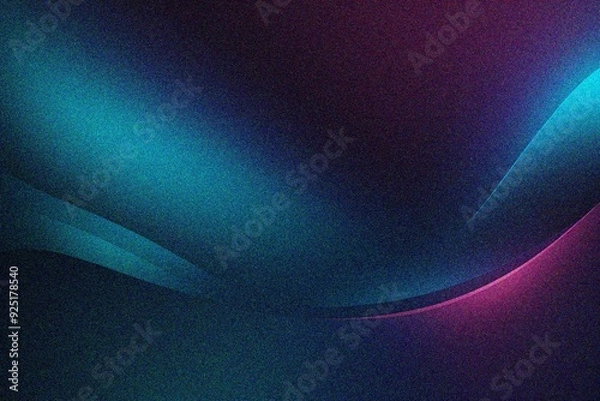 Fototapeta black color gradient background blurred blue neon color flow, grainy texture effect, futuristic banner design