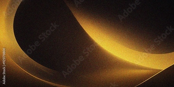 Fototapeta black color gradient background blurred yellow neon color flow, grainy texture effect, futuristic banner design